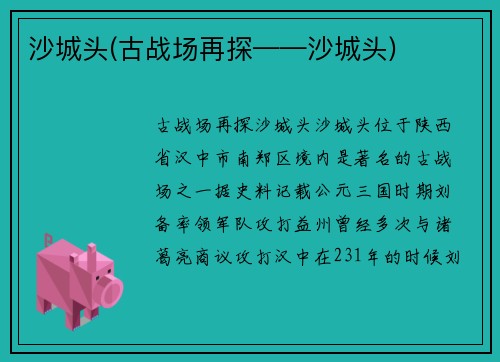 沙城头(古战场再探——沙城头)